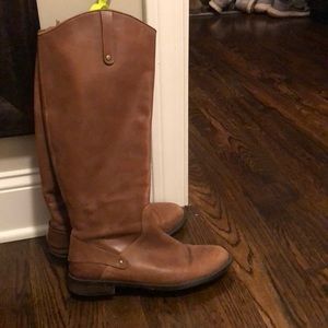Halogen brown leather riding boots